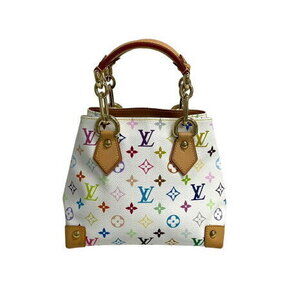Louis Vuitton Audra Bron White Handbag Natural Leather White Multicolor